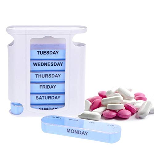 1 Pc Mini Medizin Behälter 28 Handys bewegliche Schublade Feuchtraum-Organisator-Behälter-Kasten Weekly 7 Tage Sorter Pill Box Container (Color