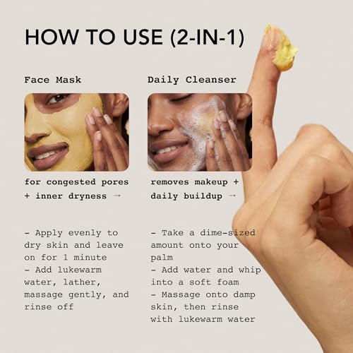 Image of Whipped Korean Skincare Face Wash, Doubles as a Face Mask, Yuzu Grapefruit, Hydrating Vegan Facial Cleanser for Dry Uneven Skin, Radiance Boosting Care with Vitamin C, Niacinamide, Hyaluronic Acid