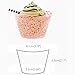 GOLF 100Pcs Cupcake Wrappers Artistic Bake Cake Paper Filigree Little Vine Lace Laser Cut Liner Baking Cup Wraps Muffin CaseTrays for Wedding Party Birthday Decoration (Pink)