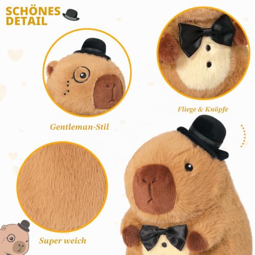 shownicer Plüschtier Capybara Kuscheltier Stofftier Kawaii Capybara Plüsch Kissen Spielzeug Geschenk für Erwachsene Kinder 3+ Jahre… – Ansicht 3