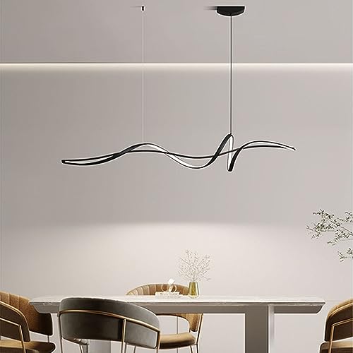 Lampe suspendue en spirale LED variable 120cm lustre aluminium noir