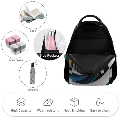 Abstract Circle Swirl Backpack for Men Women, Durable Small Backpack Casual Lightweight Daypack for Travel Bag3