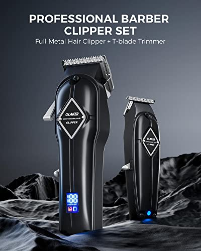 GLAKER Haarschneidemaschine für Herren + Haarschneider Kit, Akku-Friseur Professionelles Haarschneidemaschine Haarschneide-Set Bartschneider für Männer Frauen Kinder, Fading Clippers mit 18PCS Guards - Image 3
