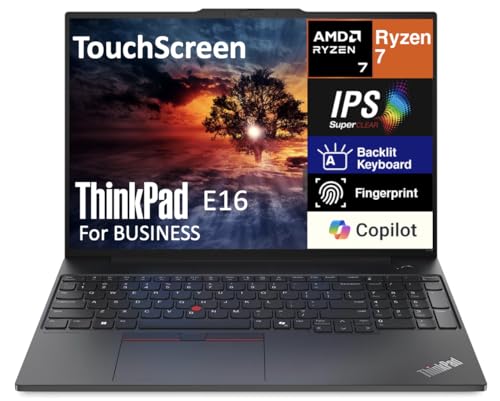 Image of Lenovo Thinkpad E16 Gen 2 Business Laptop 16.0 inch IPS FHD+ Display (AMD Ryzen 7 250 (>Ryzen 7 7735U), 16GB DDR5, 1TB PCIe SSD, Copilot, Backlit KB, Fingerprint, WiFi 6, Webcam, Win 11 Pro)