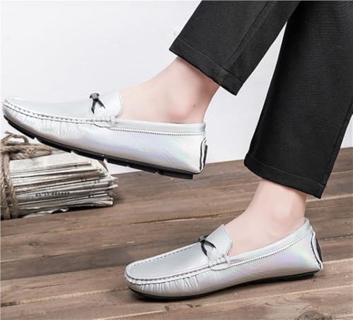 Mens Loafers PU Leather Solid Color Driving Shoes Flat Heel Resistant Comfortable Fashion Casual Slip On for Business Office Work4