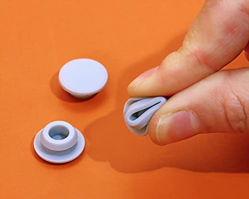 Image of ONLYKXY 5 Pcs Silicone Round Snap in Type Locking Furniture Hole Plugs Button Protective Cover Cap Head (Grey) (10MM(0.39inch))