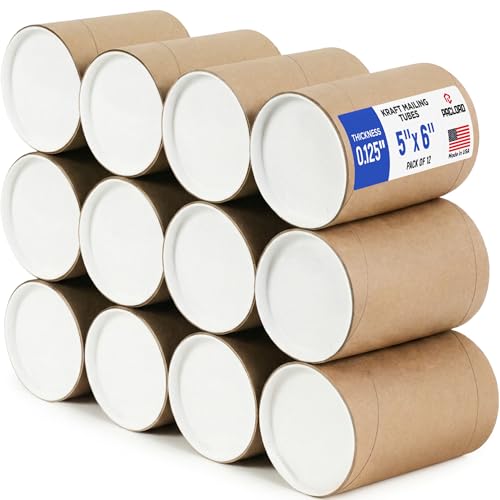 Tube d'expédition kraft 12.7x15.2 cm avec capuchons pour l'envoi de plans