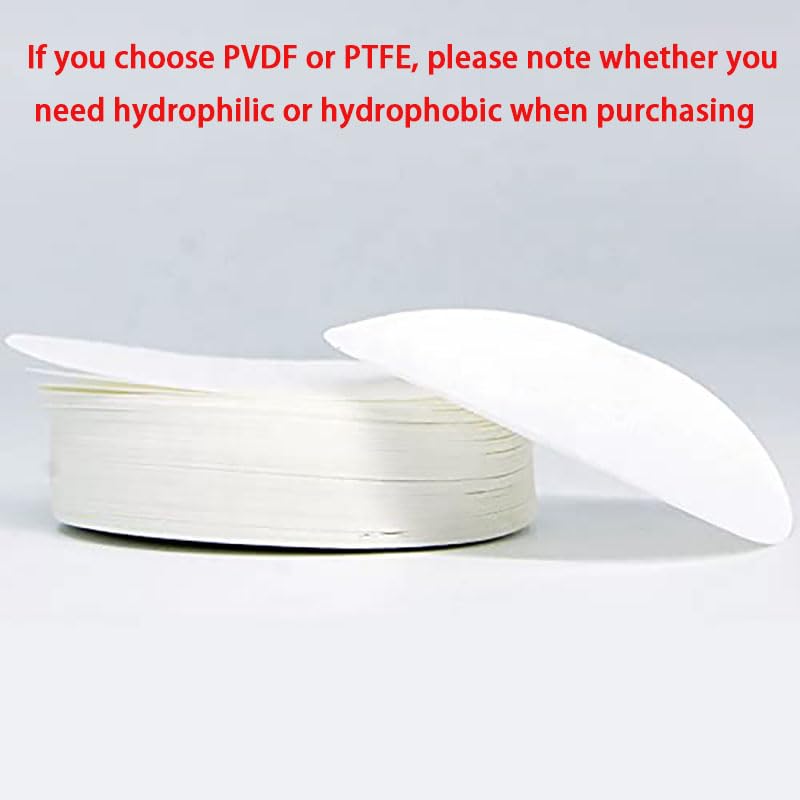 50 unidades de membrana microporosa de PTFE de 0,22 µm/0,45 µm/5 µm for laboratorio, filtro hidrofóbico/hidrofóbico, membrana de microfiltración(90mm 0.22um)