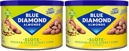 Image of Blue Diamond Almonds, BOLD Elote Mexican Street Corn Flavored Snack Nuts, 6 Ounce Can (Pack of 2)