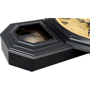 JUSTIME Traditional Schoolhouse Vintage Roman Pendulum Wall Clock Chimes Hourly with Westminster Melody. (PP-VR-GM Gun Metal) JUSTIME Traditional Schoolhouse Vintage Roman Pendulum Wall Clock Chimes Hourly with Westminster Melody PP VR GM Gun Metal