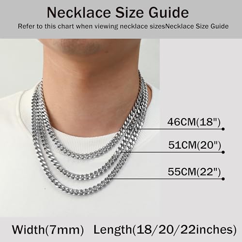 Waterproof Cuban Link Chain for Men 316L Stainless Steel Chain/Black Chain Width 5mm/7mm/9mm, Miami Cuban Chain Necklace for Men No Tarnish& Durable Hip Hop Mens Jewelry2