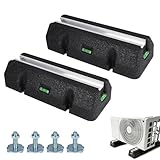 EXLECO 2 Silentblock para Bomba de Calor 400mm con Nivel, Base de Goma para Aire Acondicionado Exterior, Soporte Amortiguadore para Sistemas de Ventilación, Bandeja Resistente a los UV, Carga 300KG