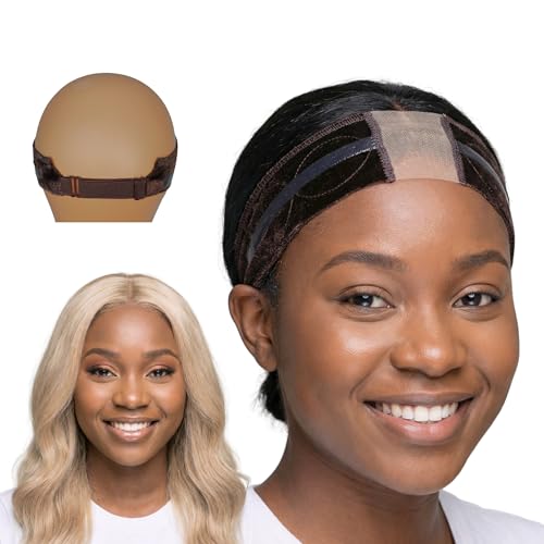 LIT UNICORNS Wig Grip Band with Silicone | Non-Slip to Keep Wig in Place | Premium Adjustable Velvet Gripper for Lace Front Wigs (Brown)