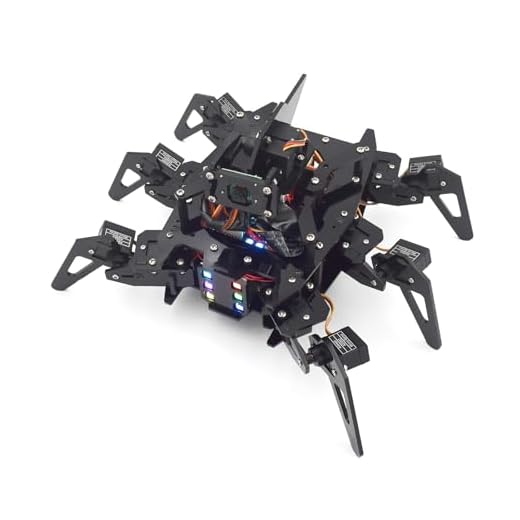 Adeept RaspClaws Hexapod Spider Robot Kit per Raspberry Pi 4/3 modello B+/B/2B, tracciamento target OpenCV, trasmissione video, robot strisciante STEAM