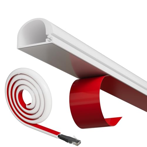 39”TV Cord Hider for Wall Mounted TV, Selfadhesive Wall Cable Hider for 1 Cord, Flexible Silicone White Cord Covers Wire Hiders for Cords on Wall,Babyproof Cable Concealer Raceway Management