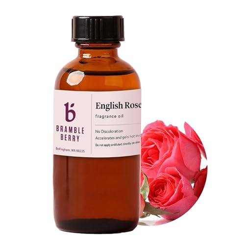 Image of Bramble Berry English Rose Fragrance Oil 2 oz | Classic Rose Scent for Soap Making, Candles, Perfume, Bath Bombs & Skincare | Romantic Floral Aroma | Skin Safe, Vegan, Paraben & Phthalate Free