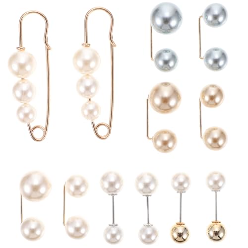 Lot de 12 broches perle anti-exposition pour décolleté chic