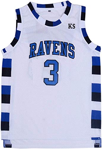 Mens One Tree Hill Ravens Scott Moive Basketball Jersey (#3 White, Medium)