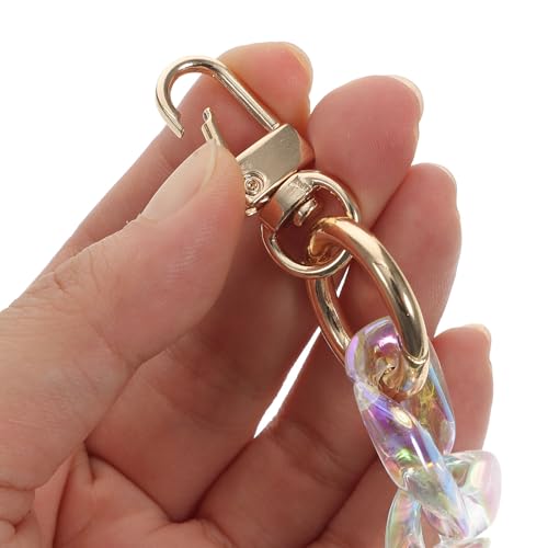 Cadena de acrílico para bolso con asa desmontable y eslabones de resina resistente, 2 piezas 5