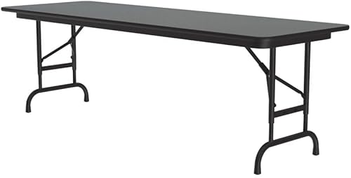Miniatura 78 de Correll - Mesa plegable de altura ajustable y resistente, parte superior laminada de alta presión, fabricada en Estados Unidos, delantal de acero