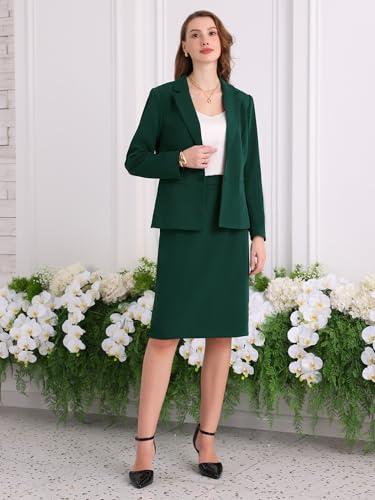 Women's 2 Piece Suit Skirt Set Business Formal Blazer and Pencil Skirt3