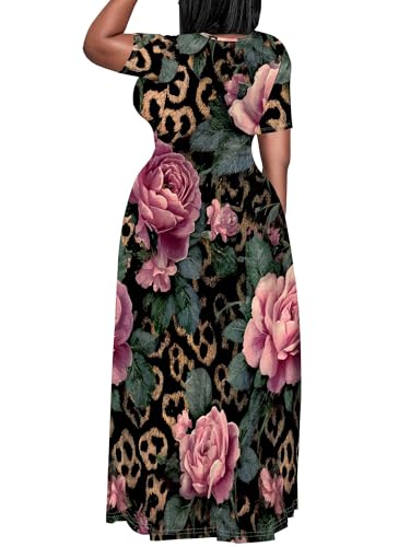 Image of Plus Size Maxi Dresses for Curvy Women T-Shirt Summer Sun Dresses Loose Fit