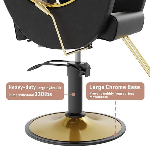 Image of LOUVIXA Barber Salon Chair for Hair Stylist, Height Adjustable Hydraulic Hair Reclining Salon Chairs, 360 Degrees Rotation, Multi-Function Shampoo Chair for Barbershop (Modern Black)