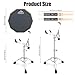EASTROCK Practice Drum Pad Stand Bundles, 12 Inches Double Sided Silent Rubber Drum Pad, Rubber Dumb Drum with Drum Stand, 2*Drumsticks and Storage Bag for Beginners,gray