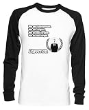 Anonymous Unisex Baseball T-Shirt Herren Damen Lange Ärmel Weiß Schwarz Größe XL - Unisex Baseball T-Shirt