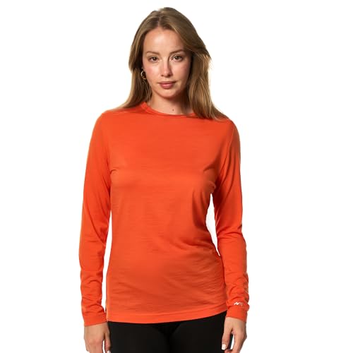 Image of Merino Wool Base Layer Women - 100% Merino Wool Shirt Women Thermal Underwear Long Sleeve T-Shirt for Hiking