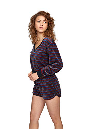 Rvca Women's Day Off Velour Pullover Top, Multi, L/12 #TOP5