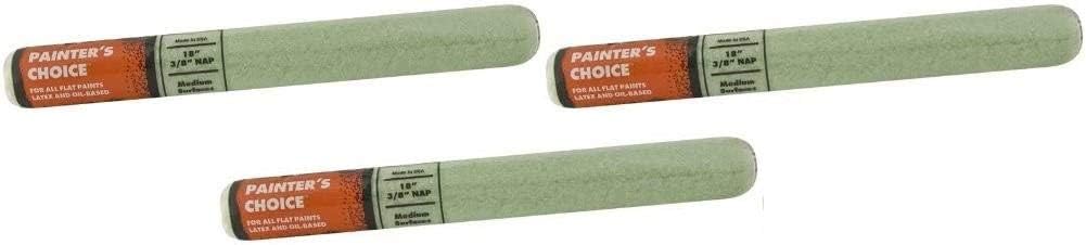 Wooster Brush R275-18 Painter's Choice Roller Cover, 3/8-Inch Nap, 18-Inch,Green Pack of 3