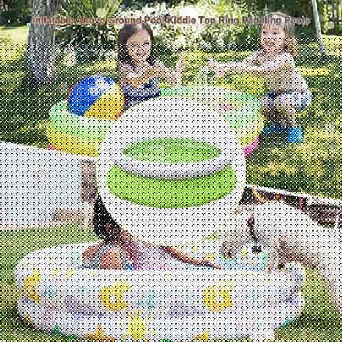 FINFFON Aufblasbarer Schwimmkiddie Pool 122x35cm Runde Schwimmbäder über dem Boden aufblasbarer Pool for… – Bild 7