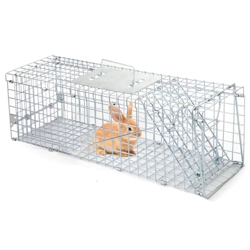 Jaula Trampa For Animales Vivos, Trampas Plegables Resistentes For Mapaches, Jaula For Roedores, Jaula Plegable For Gatos, Conejos, Marmotas, Gatos Callejeros, Ardillas, Mapaches, Topos(108*40*45cm)