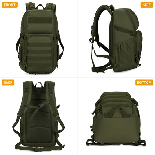 Image of HUNTVP Tactical Backpack Military MOLLE Backpack Hunting Rucksack Gear Assault Pack 25L WR (Army Green)