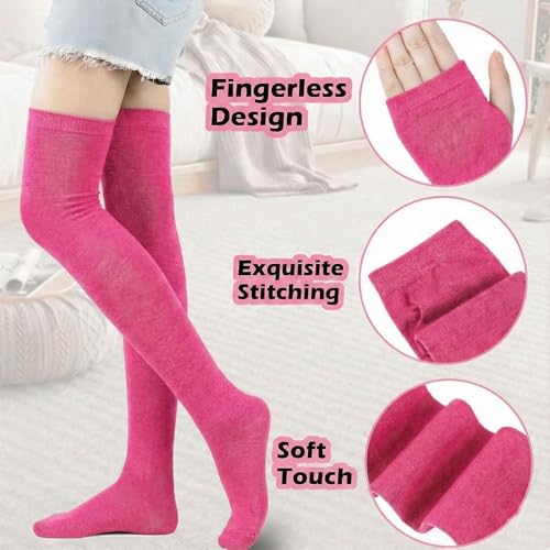 Image of Black and White Striped Arm Leg Warmers Sleeves Set Rainbow Socks Knee High Fingerless Gloves Hand Thigh Warm