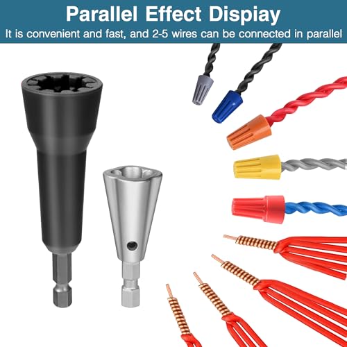 Image of Wire Nut Twister and Twisting Tool - 1 /4 inch Chuck, Spin Twist Wire Connector Socket,Wire Stripping and Twisting Tool,Wire Nut Twiter for Drill
