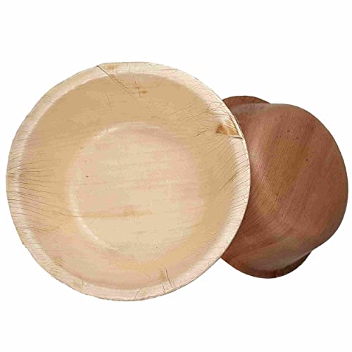 Dtocs Palm Leaf Bowl Set 5.5 Inch Round (Pack 50) | Bamboo Bowl Like Eco-Friendly, Compostable, Organic, Biodegradable Disposable Soup Bowl Dinnerware For Wedding, Camping, Eco Party #TOP3