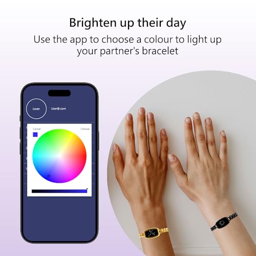 Long-Distance Relationship Smart Bracelet for Couples to Feel Connected (Set of 2) Long Battery Life, Bluetooth Connection, Haptic Vibration, Compatible with iOS and Android4