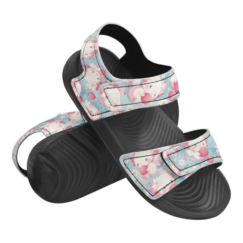 Little Girls' Double Hook and Loop Sandals with Print, Stable, Anti-Slip, Comfort, for School, Playground, Beach3