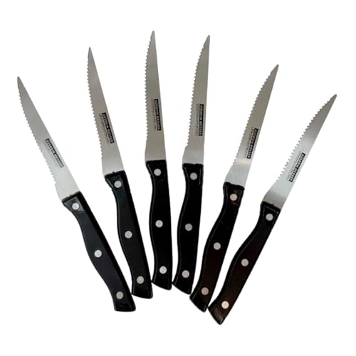 La Mejor Recopilación de Cuchillos de mesa al mejor precio. 50 Set 6 Cuchillos con sierra, Acero Inoxidable, con mango de Ergonomico juego de cuchillos de mesa, cuchillo económico, Cuchillo para pan