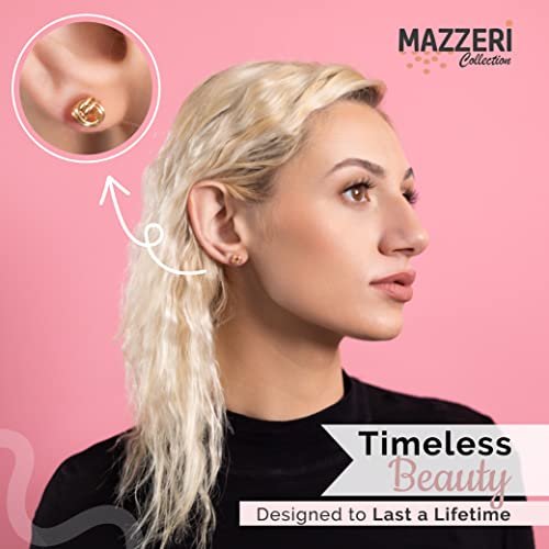 MAZZERI 14k Gold Love Knot Earrings For Women, Classic 14K Gold Knot Earrings For Women- Handmade in USA Solid Gold, Butterfly Pushback Closure, Hypoallergenic,14K Gold Earrings For Woman (7mm)3
