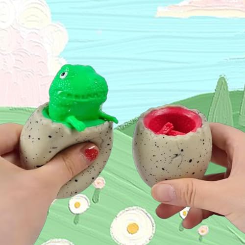 Image of 3 PCS Set Squeeze Toys Squishes Toy Decompression Colorful Evil Dinosaur Pop Out Eggs Squeeze Toys,Sensory Fidget Toys,Stress Relief for Kids & Adult Tricky Funny Novelty Toy