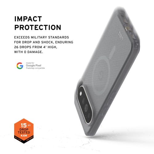 Image of Urban Armor Gear UAG Designed for Google Pixel 11 Pro XL, Dot - Compatible with Magnetic Charging, Rugged Anti-Slip Military Grade Dropproof Transparent Slim Protective Cover - Ash