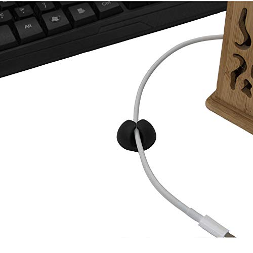 image for Unknown 10pcs Black Cable Clips, Cable Holder, Wire Holder Adhesive De