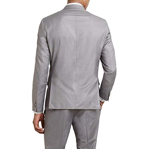 Kenneth Cole REACTION Men's Techni-Cole Stretch Slim Fit Suit Separate Blazer (Blazer, Pant, and Vest), Light Grey Basketweave, 38 Regular2