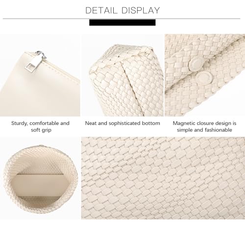 Image of Queenoris Fashion Hobo Bags for Women Top-handle Shoulder Bag Vegan Leather Purses Soft Summer Tote Bag | WOVEN