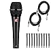 Briskdrop sE Electronics V7 Black Dynamic Supercardioid Handheld Microphone, Black - Bundle with 2 XLR Cables and 10 Cable Ties