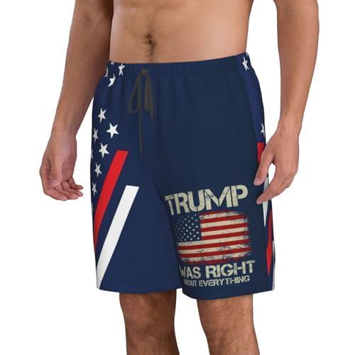 Tru-mp was Right About Everything Mens Swim Trunks Quick Dry Swim Shorts Mens Swimsuit Board Shorts with Pockets -2