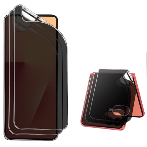 Deekeewe 3 Pack for Samsung Galaxy Z Flip 7 Privacy Screen Protector,3 Main Screen + 3 Front Screen,Anti-Spy TPU Shield Anti Scratch Bubble Free Screen Protector for Galaxy Z Flip 7 2025,Black